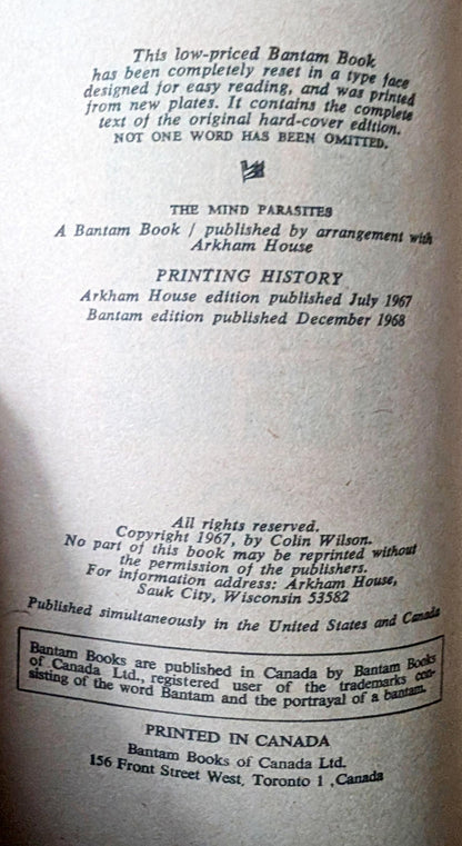 The Mind Parasites by Colin Wilson