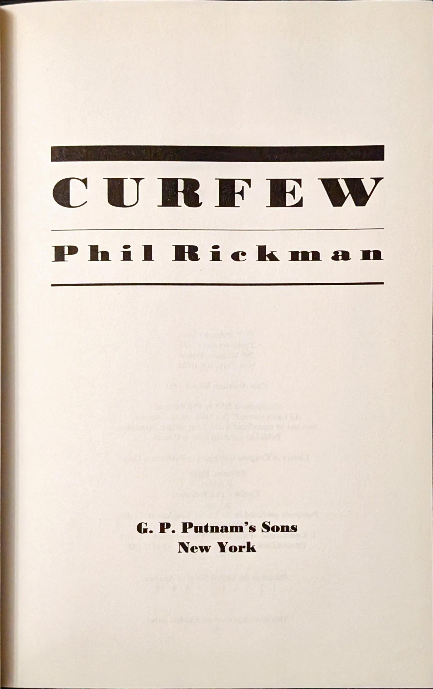 The Curfew by Phil Rickman