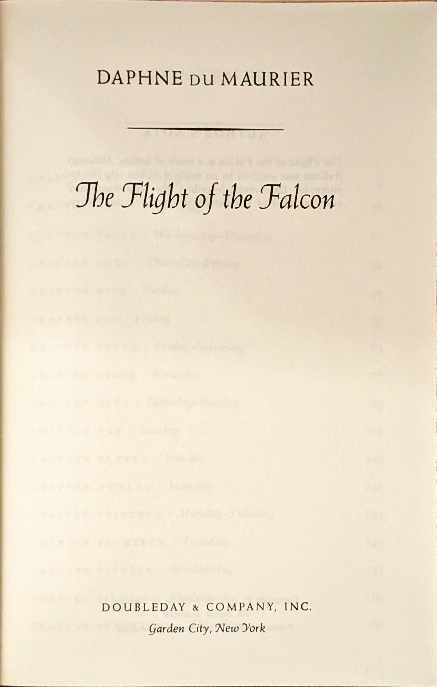 The Flight of the Falcon by Daphne Du Maurier