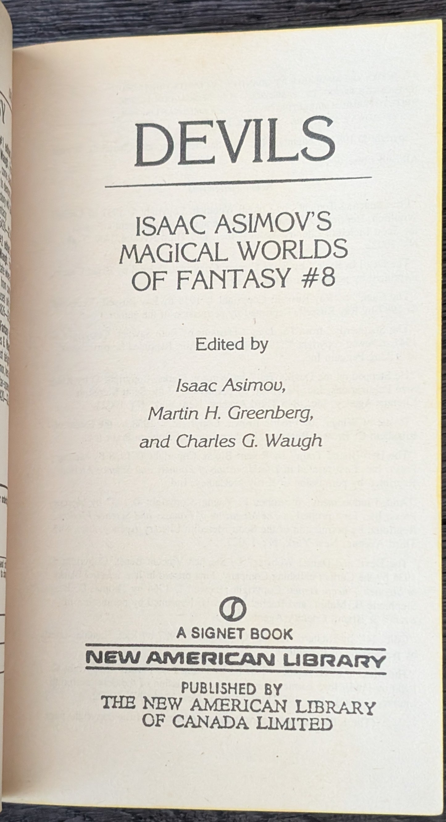 Devils in Magical Worlds of Fantasy (#8) edited by Isaac Asimov, Martin H. Greenberg and Charles G Waugh