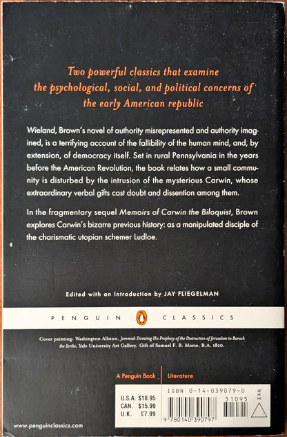 Wieland & Memoirs of Carwin the Biloquist by Charles Brockden Brown