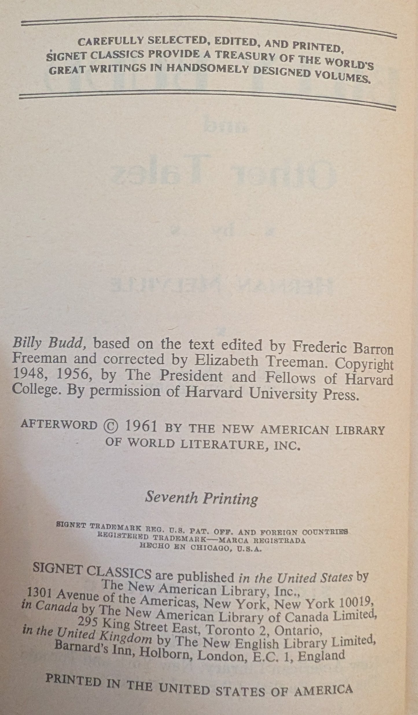 Billy Budd and Other Tales by Herman Melville