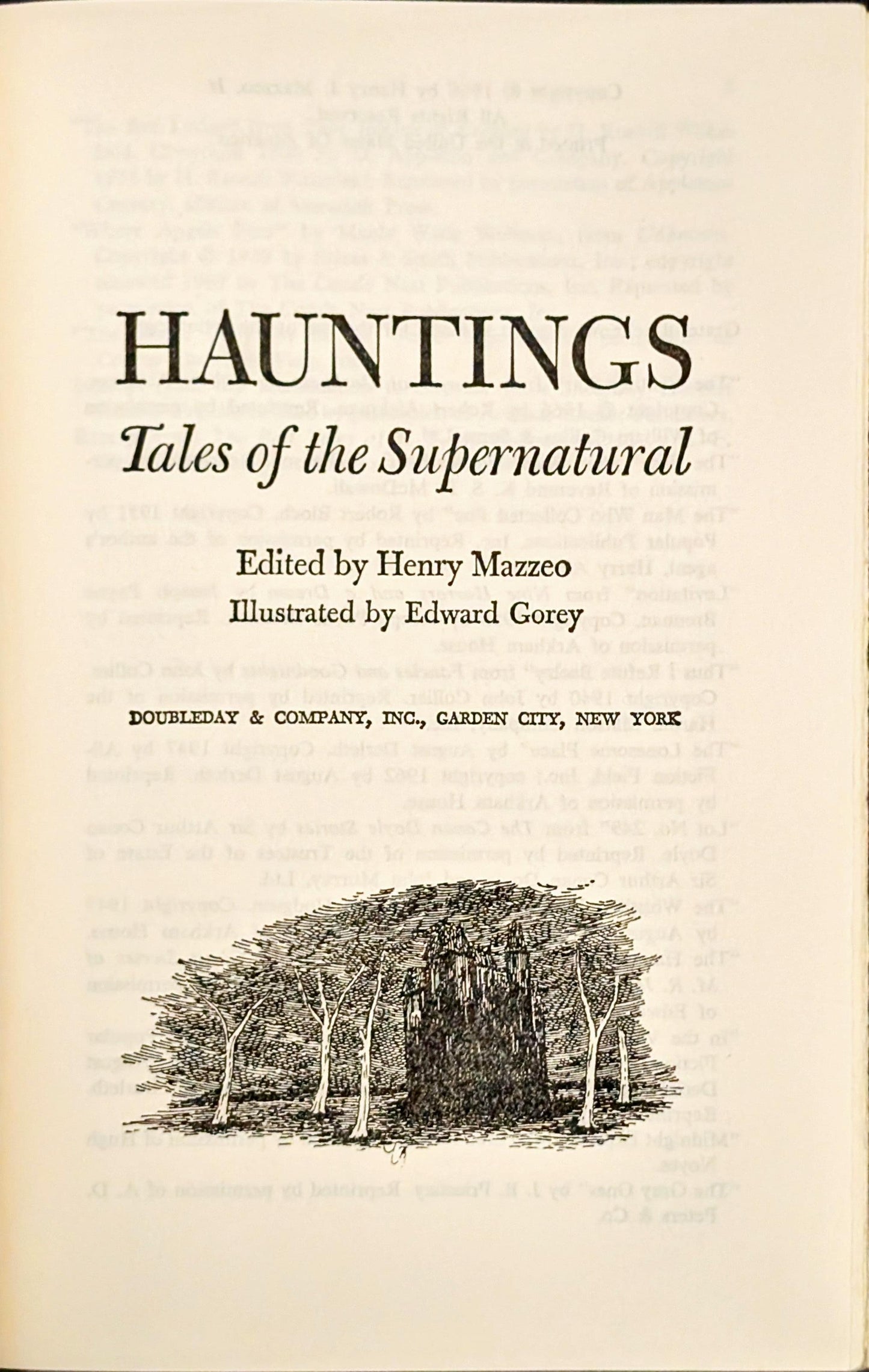 Hauntings: Tales of the Supernatural edited by Henry Mazzeo, illustrations by Edward Gorey