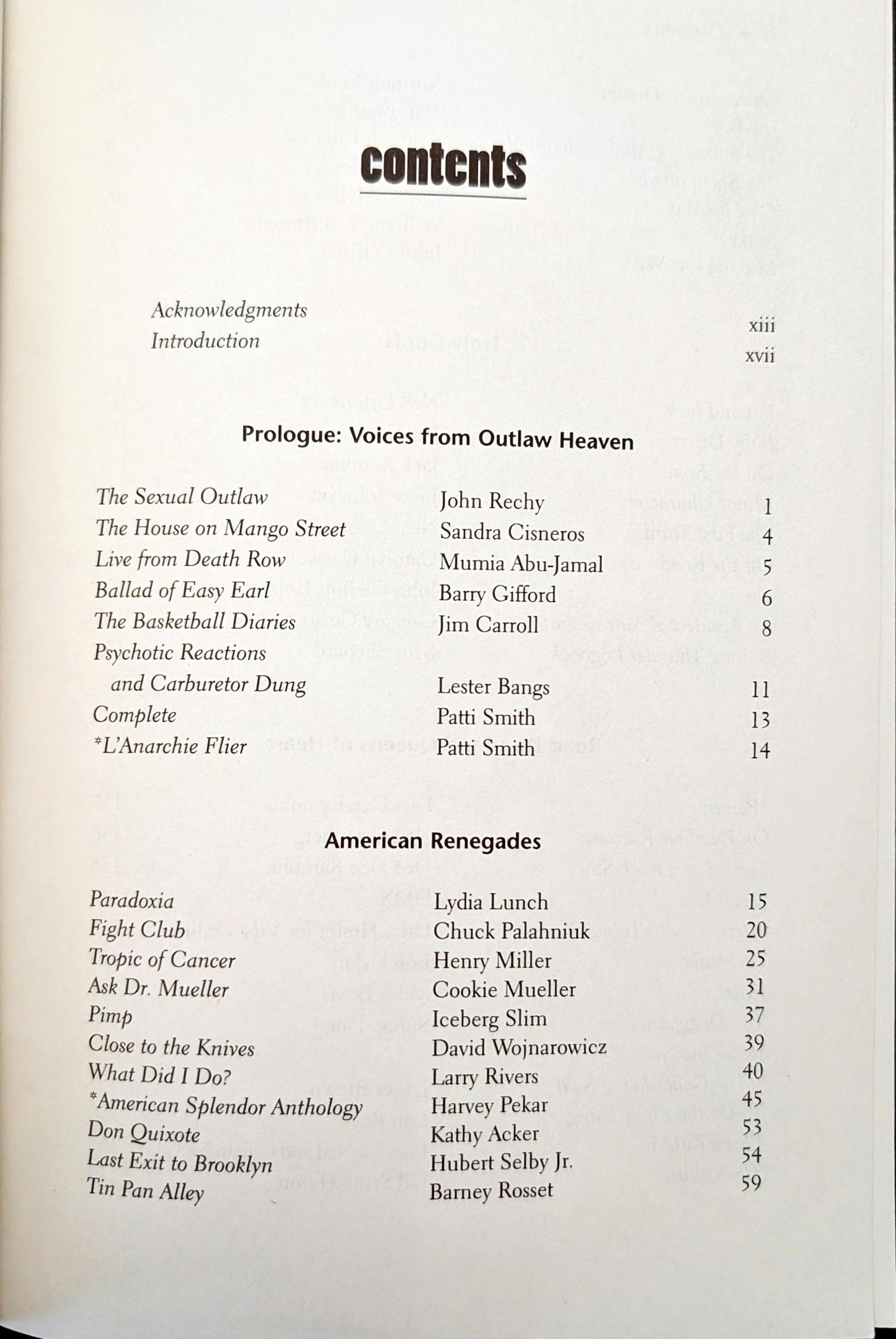 The Outlaw Bible of American Literature edited by Alan Kaufman, Neil Ortenberg & Barney Rosset