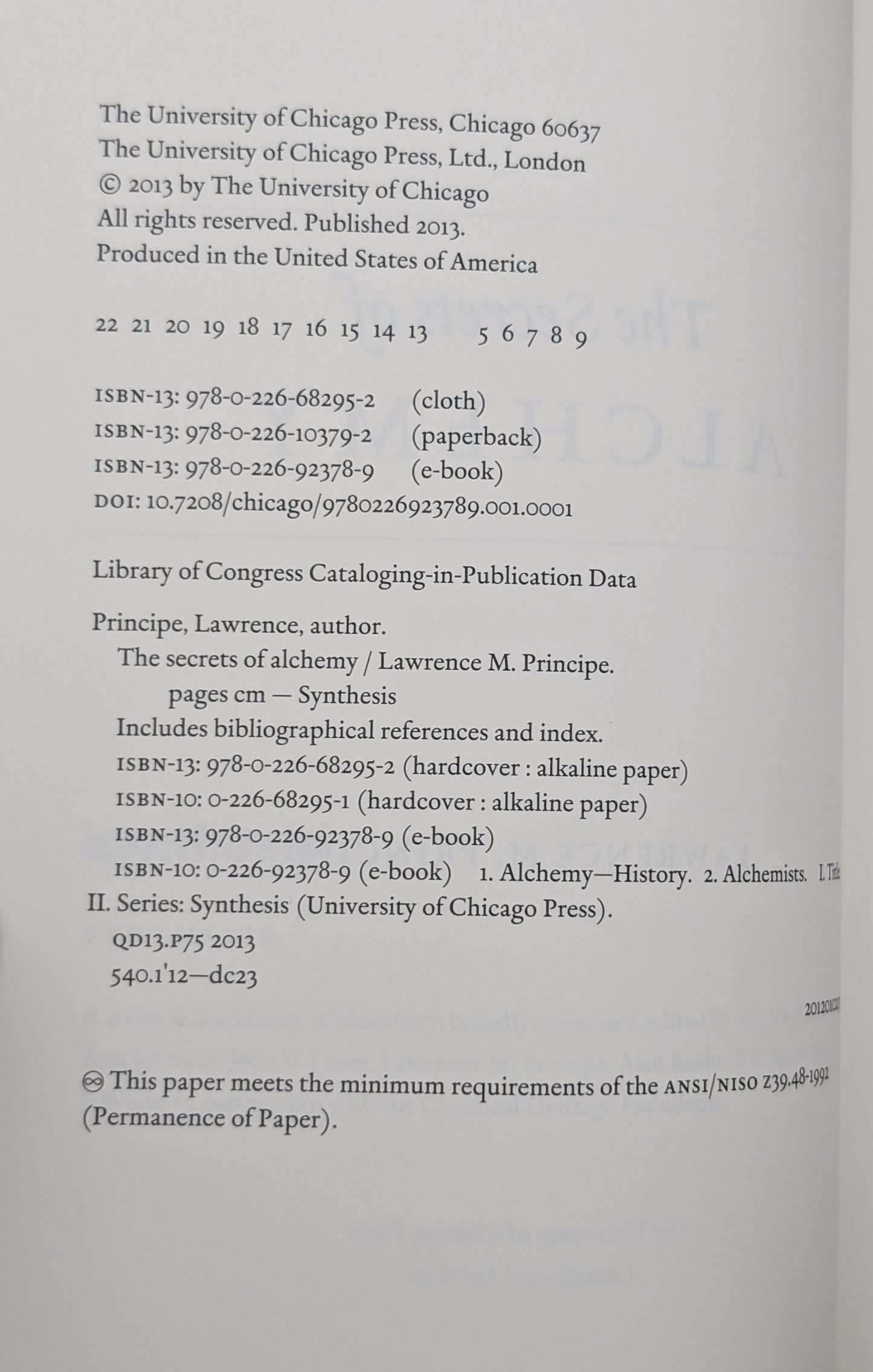 The Secrets of Alchemy by Lawrence M. Principe