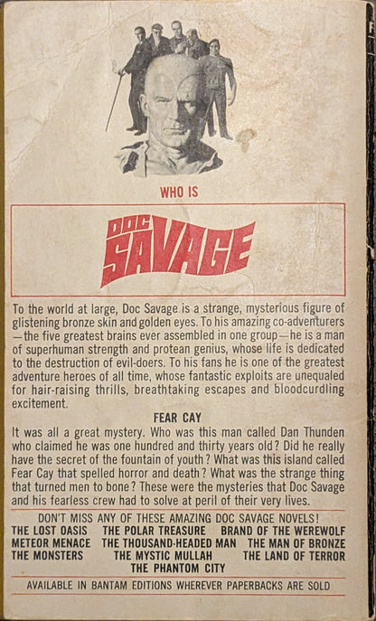 A Doc Savage Adventure: Fear Cay by Kenneth Robeson