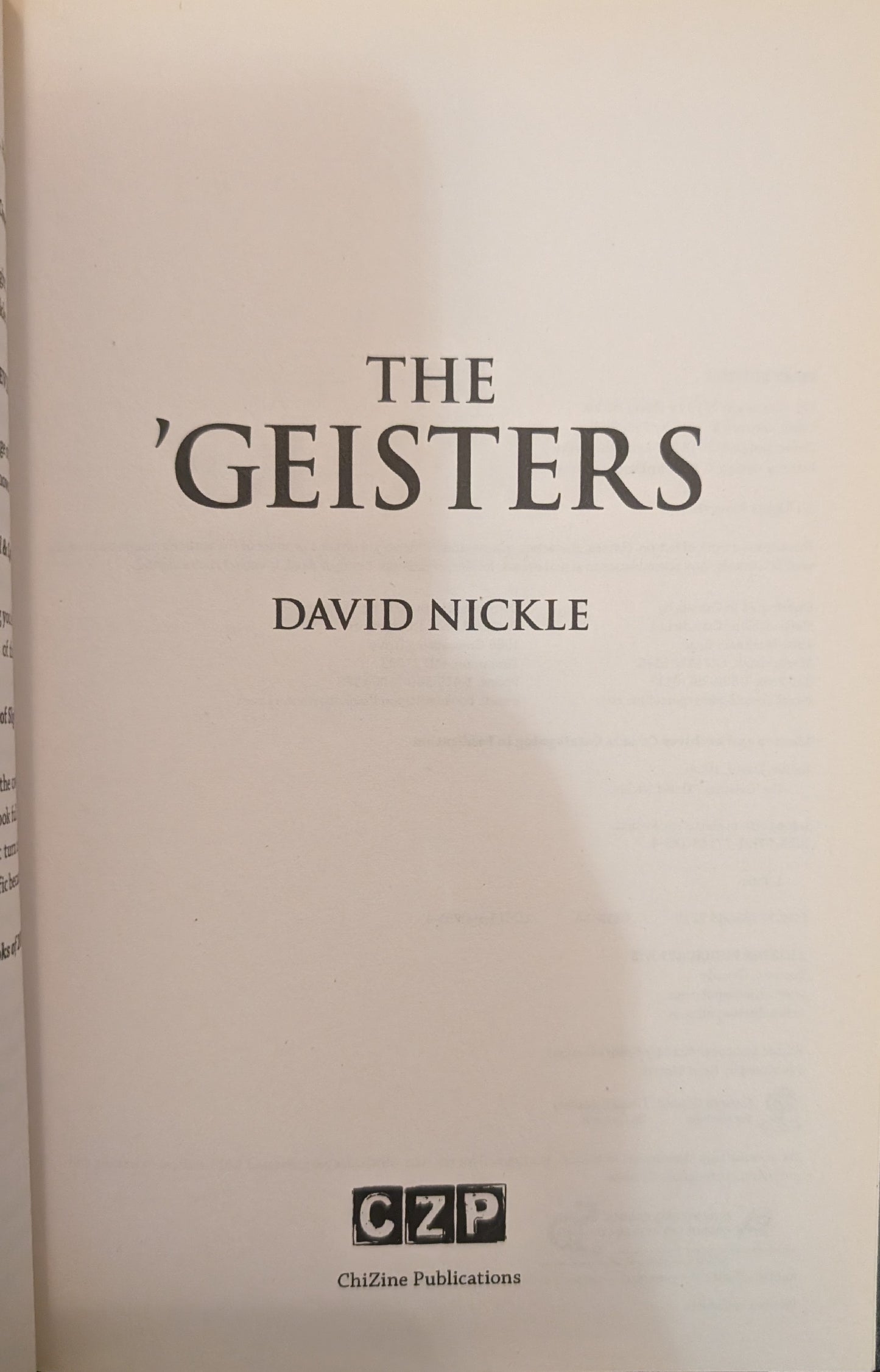 The 'Geisters by David Nickle