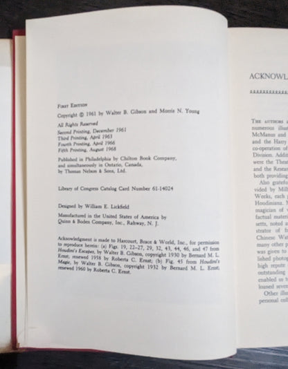 Houdini's Fabulous Magic by Walter B. Gibson and Morris N. Young