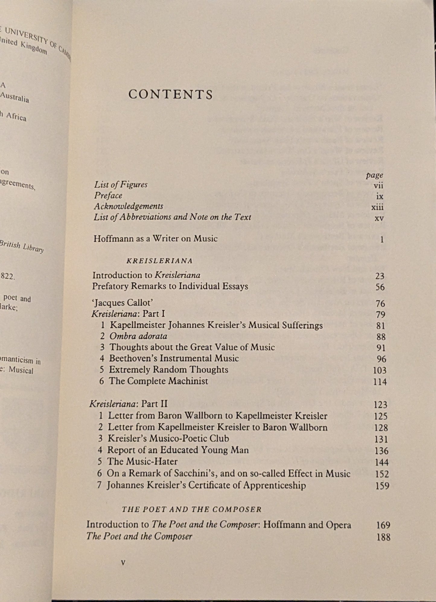 E.T.A Hoffmann's Musical Writings: Kreisleriana, the Poet and the Composer, Music Criticism edited by David Charlton