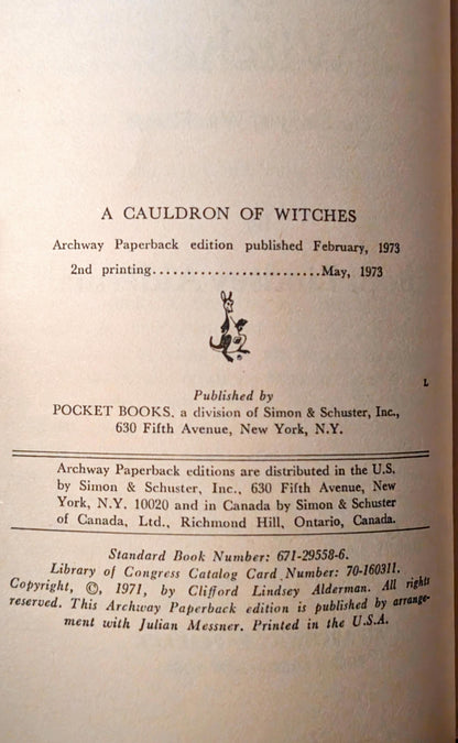 A Cauldron of Witches: The Story of Witchcraft by Clifford Lindsey Alderman