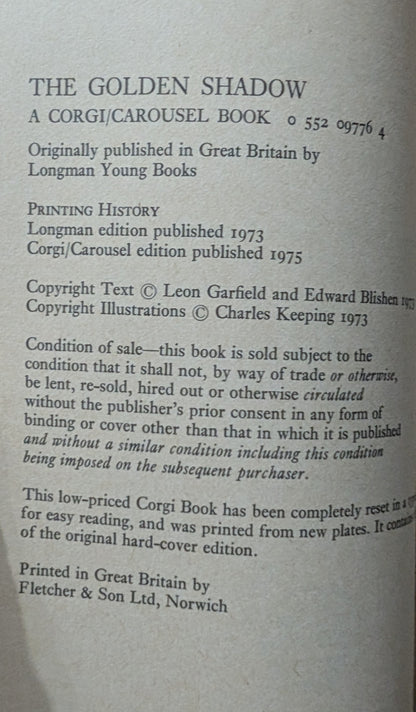 The Golden Shadow by Leon Garfield and Edward Blishen