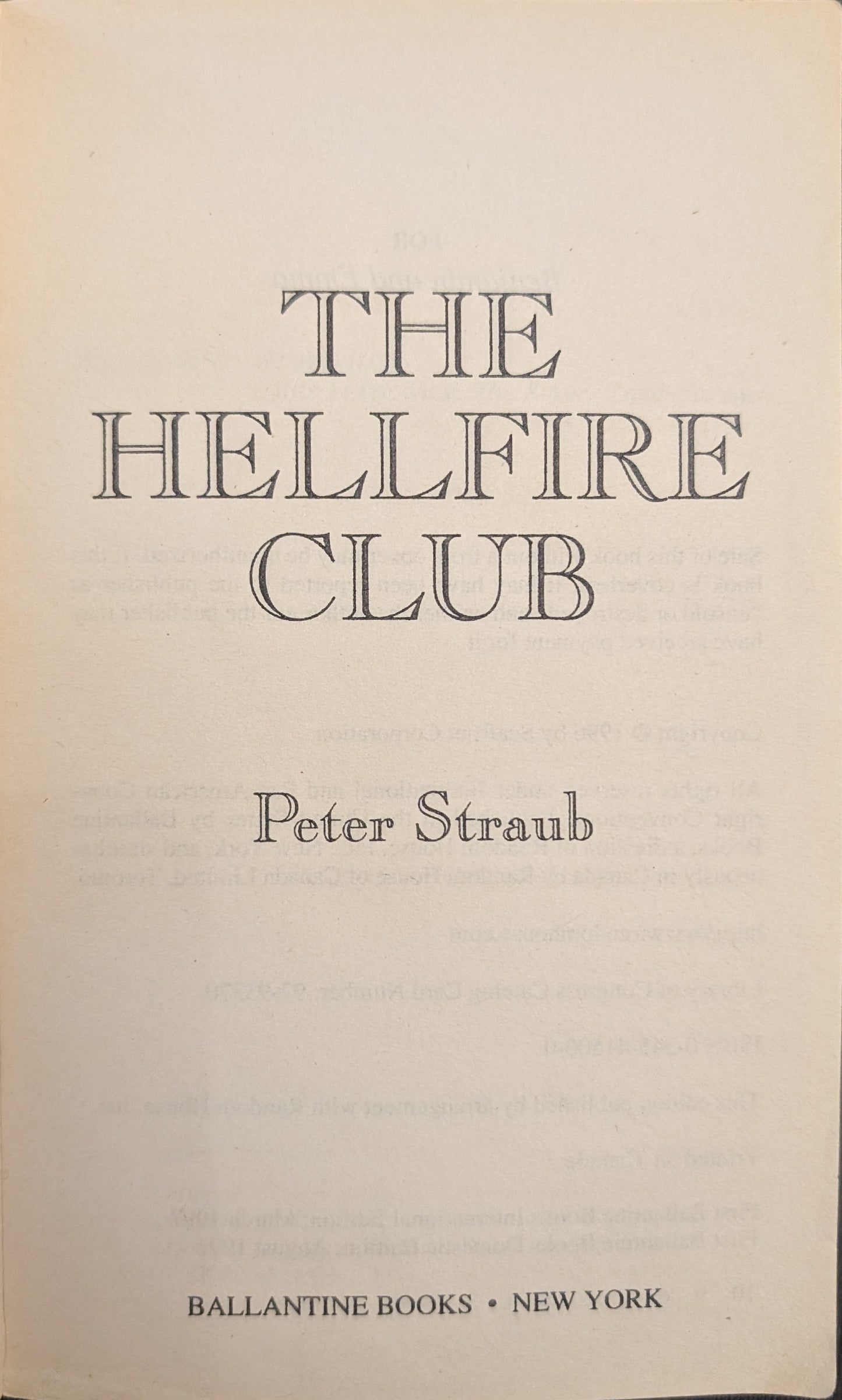 The Hellfire Club by Peter Straub