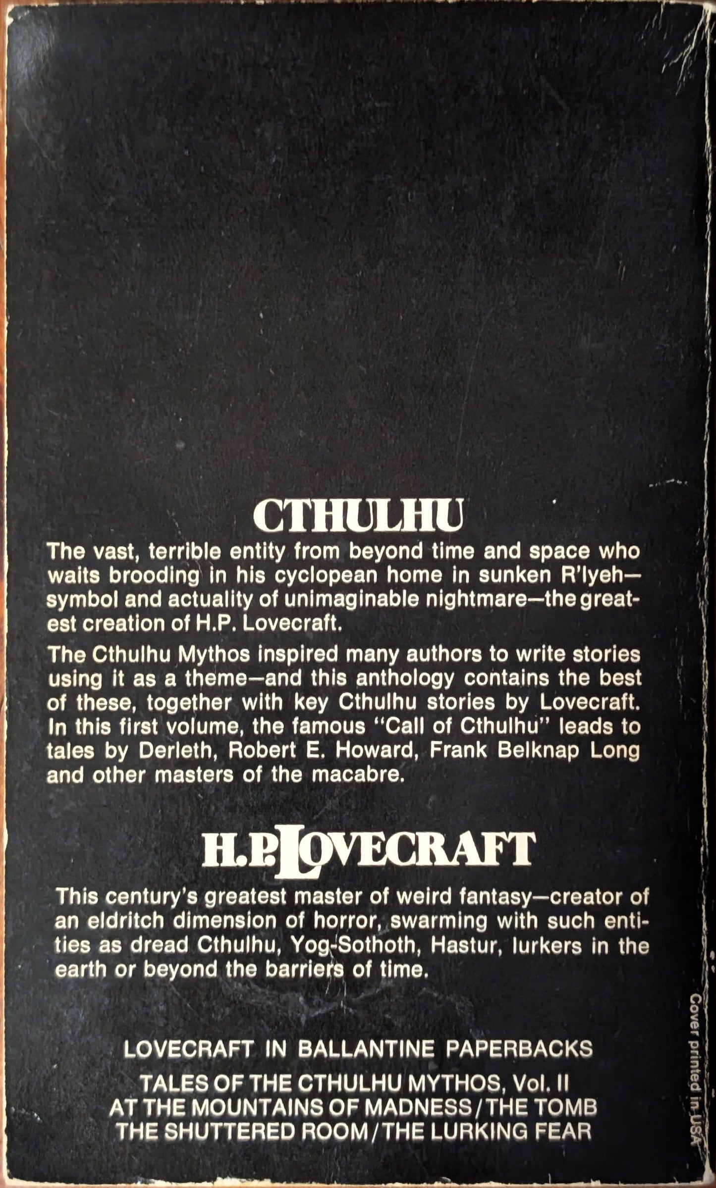 Tales of The Cthulhu Mythos: Volume 1 by H.P. Lovecraft and Others