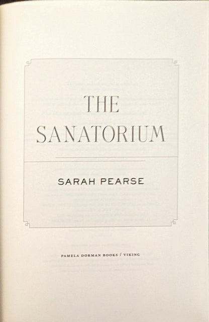 The Sanatorium by Sarah Pearse