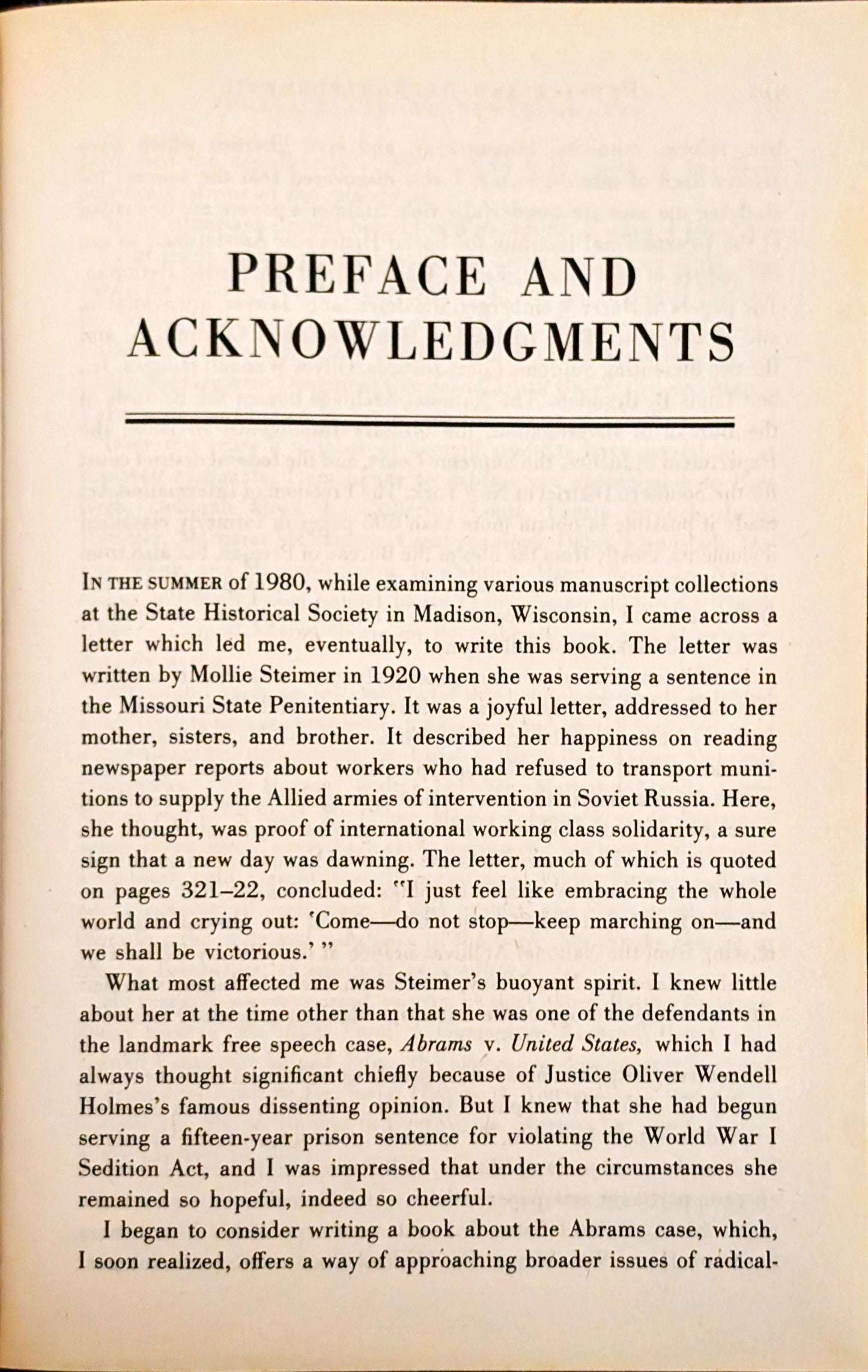 Fighting Faiths: The Abrams Case, The Supreme Court, and Free Speech by Richard Polenberg