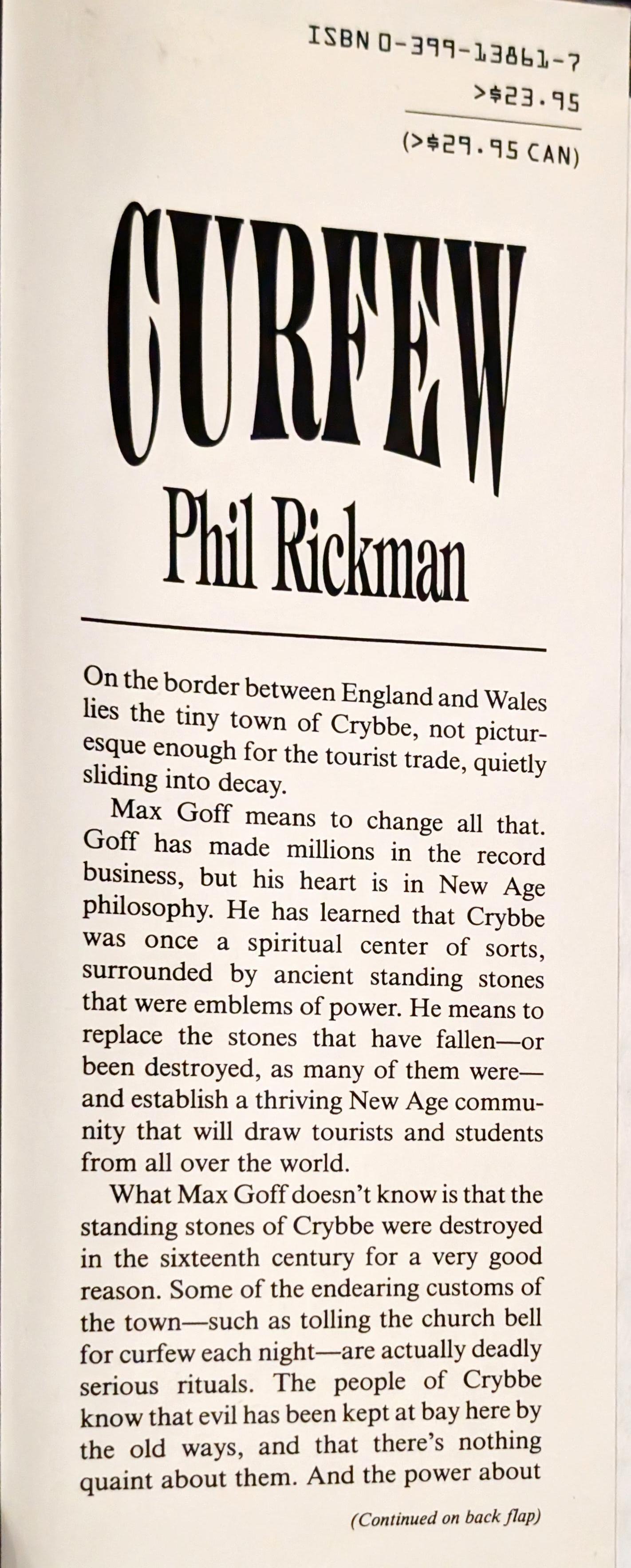 The Curfew by Phil Rickman