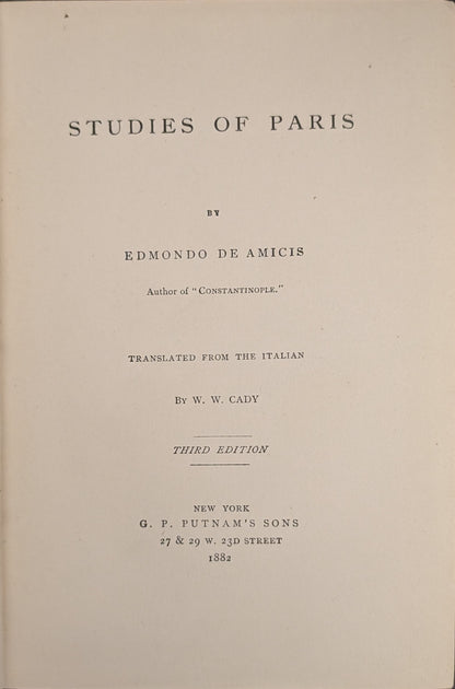 Studies of Paris by Edmondo de Amicis