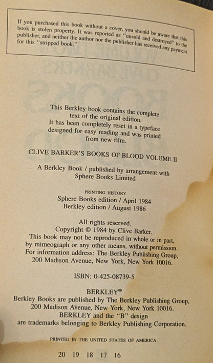 Books of Blood: Volume 2 by Clive Barker