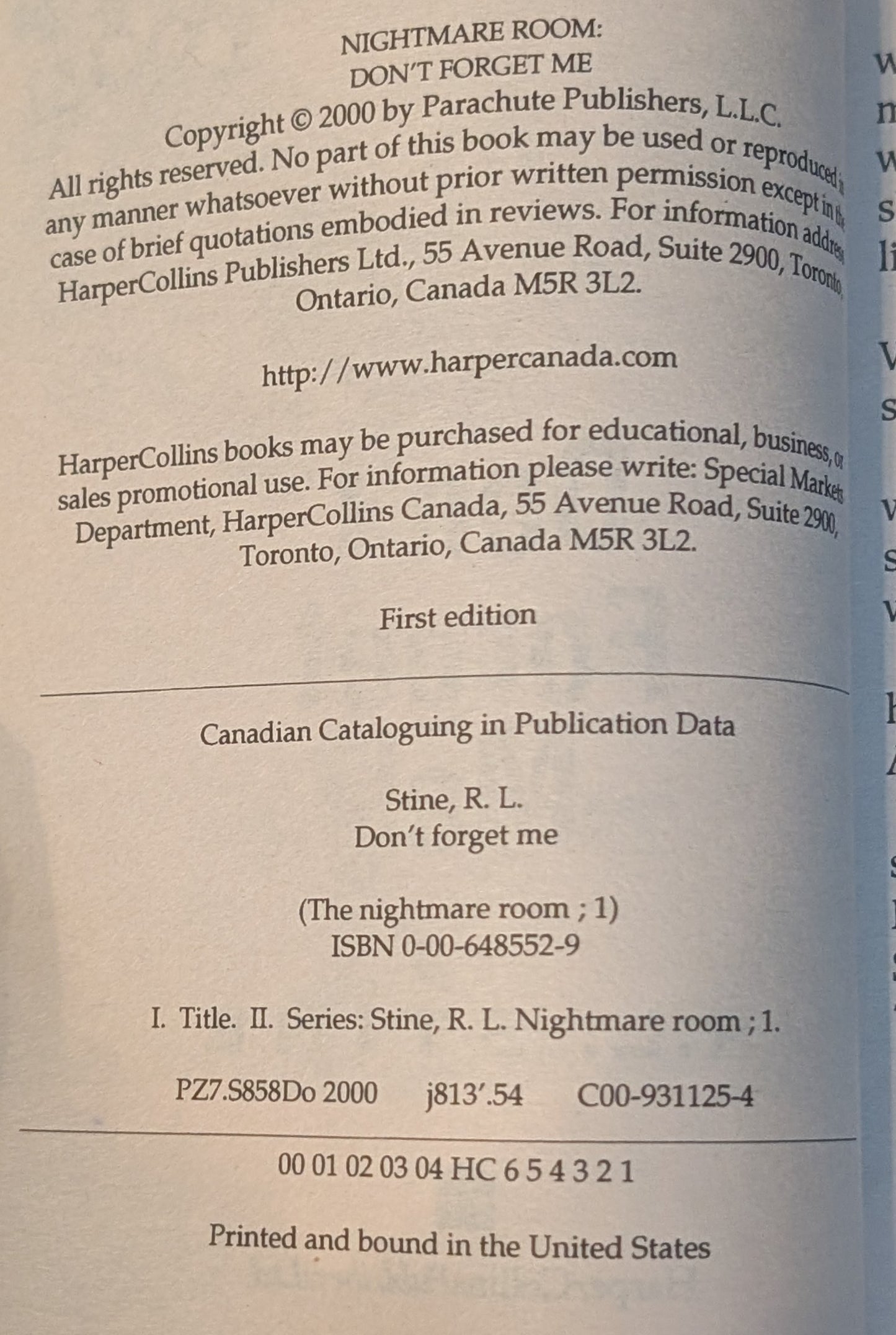 Don't Forget Me (The Nightmare Room #1) by R.L Stine