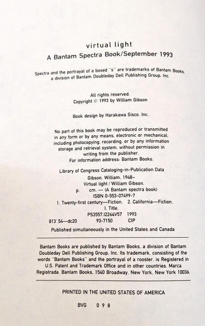 Virtual Light by William Gibson