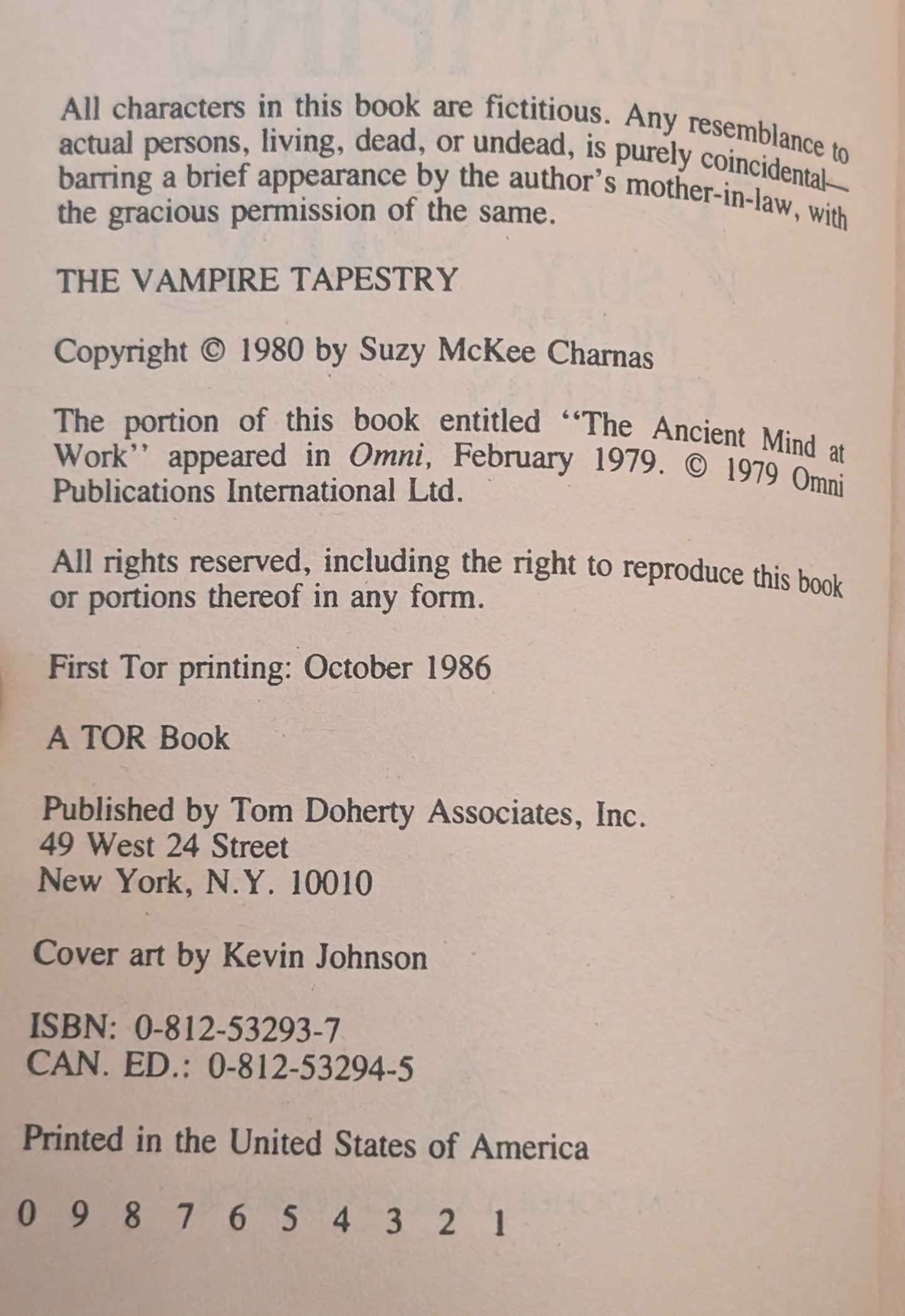 The Vampire Tapestry by Suzy McKee Charnas