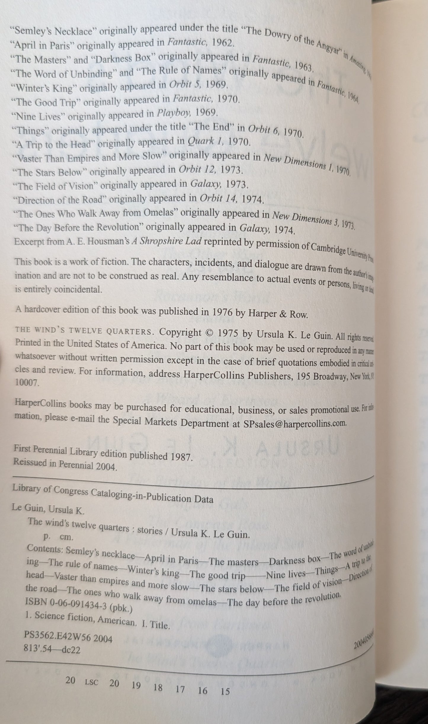 The Wind's Twelve Quarters by Ursula K. Le Guin