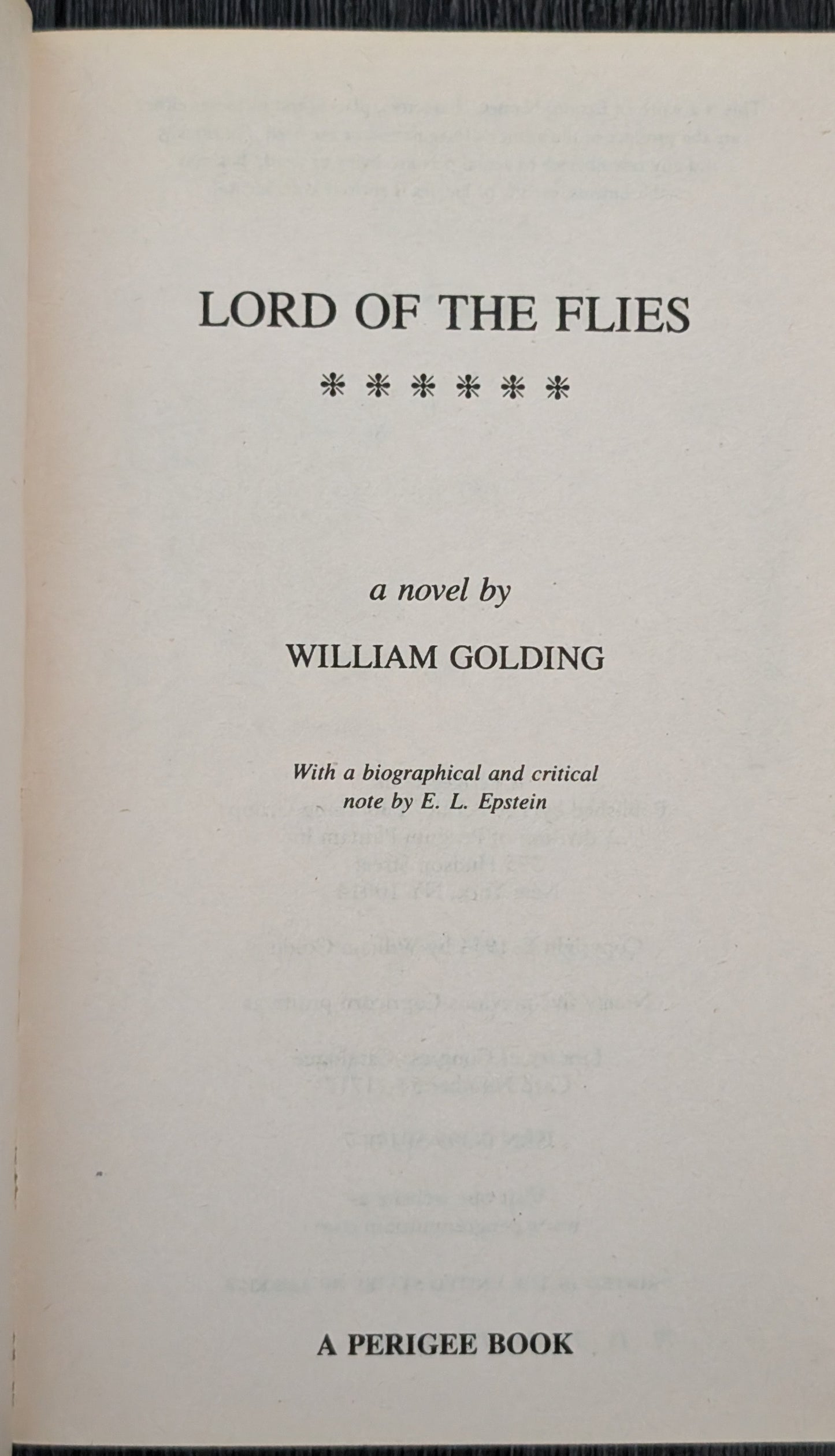 The Lord of the Flies by William Golding