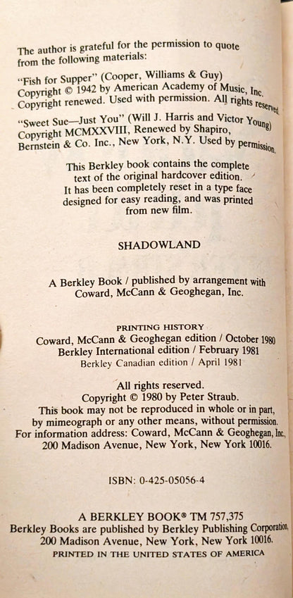 Shadow Land by Peter Straub