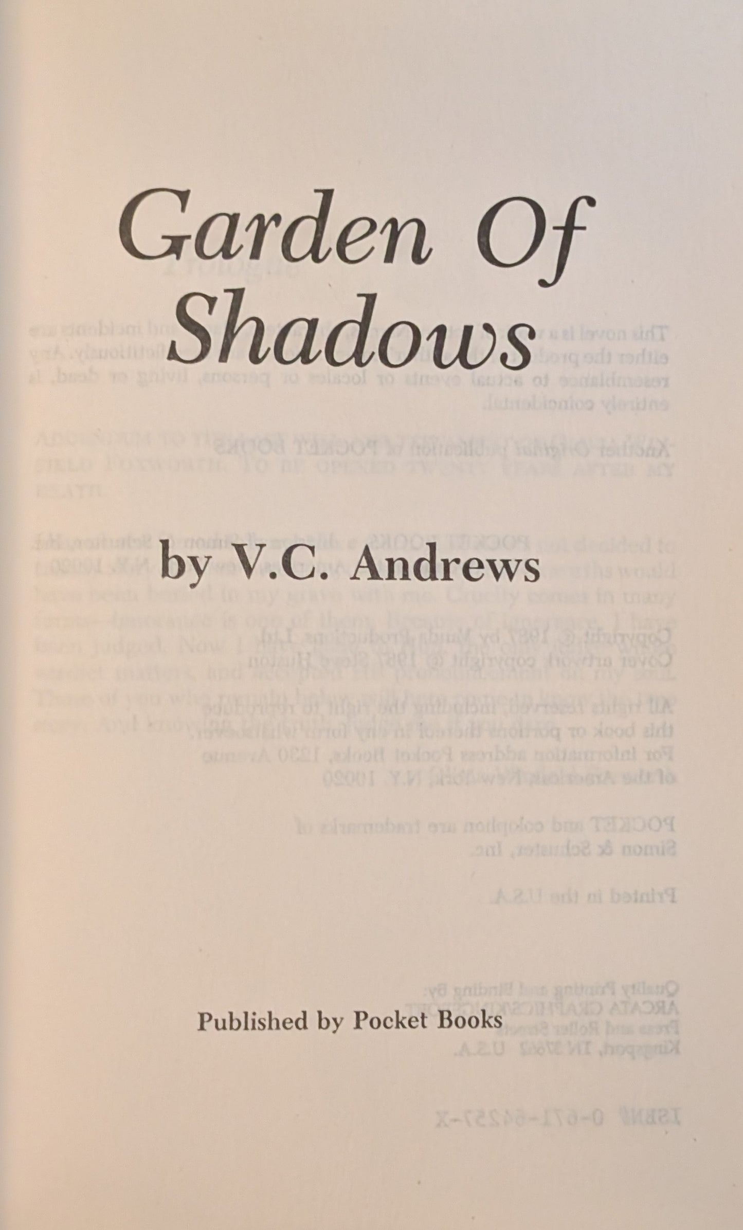 Garden of Shadows by V.C Andrews