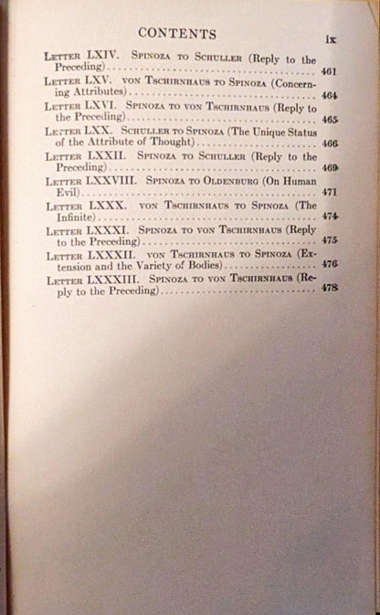 Spinoza Selections edited by John Wild