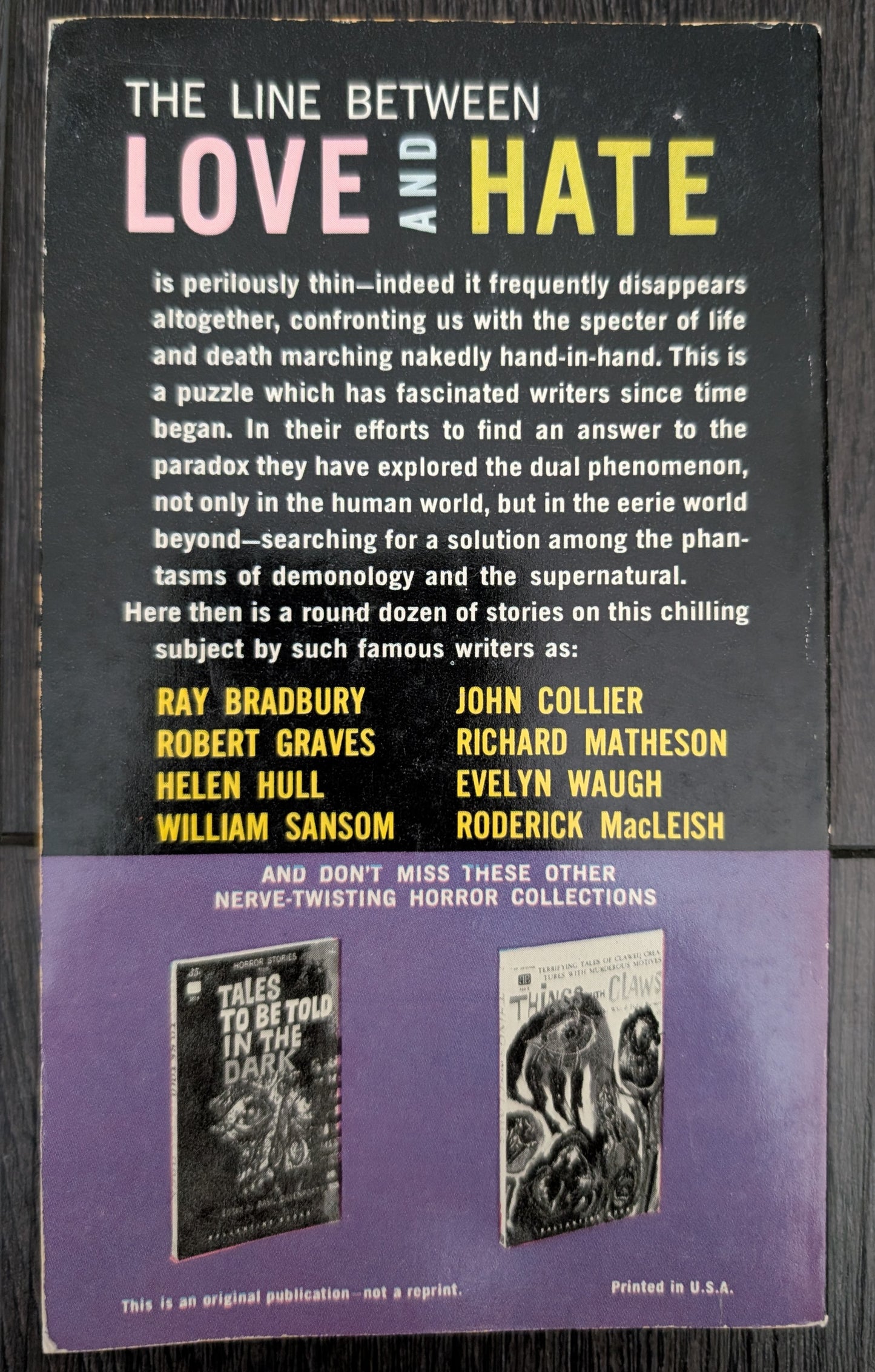 Tales of Love and Horror edited by Don Congdon