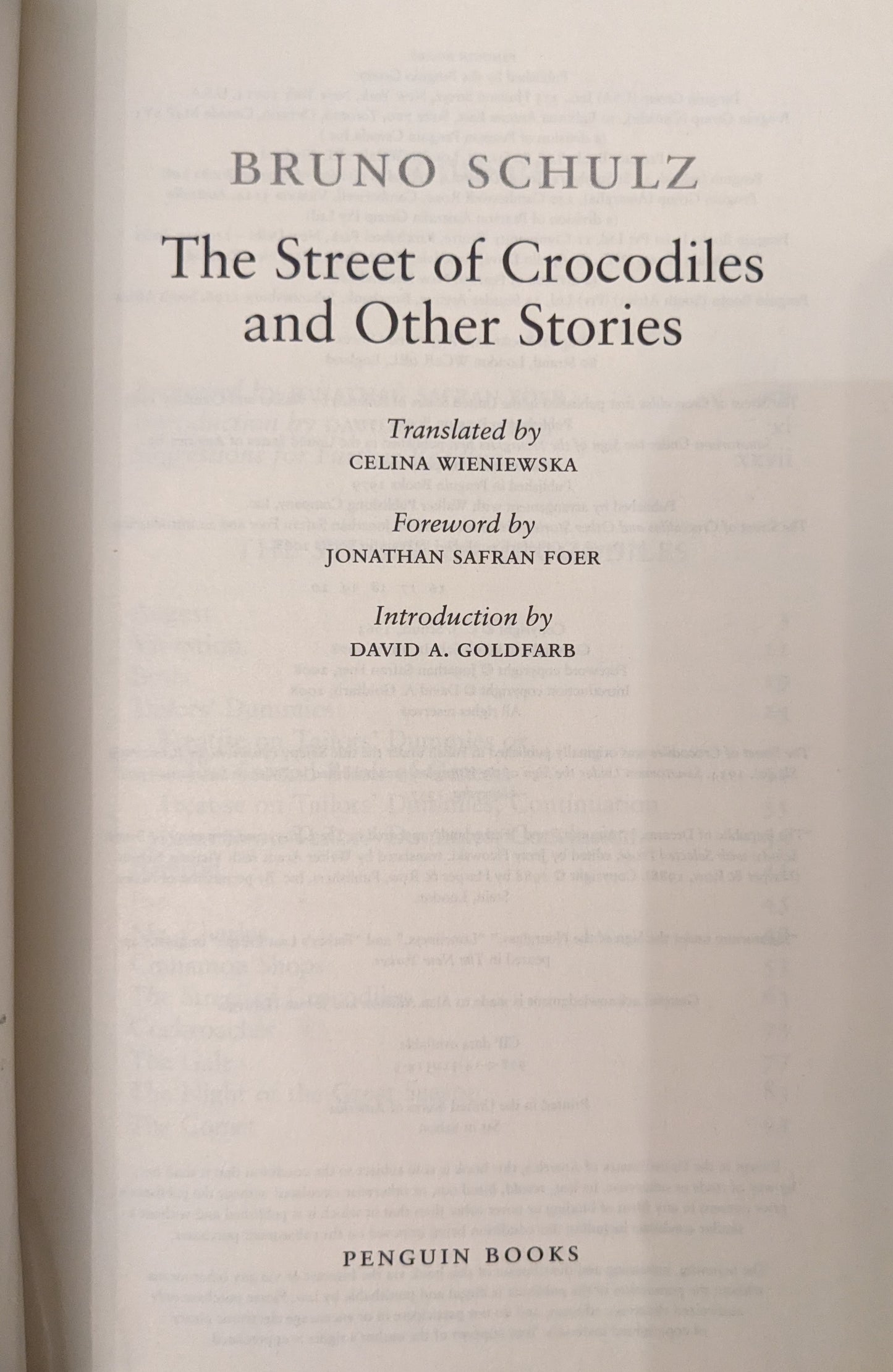 The Street of Crocodiles and Other Stories by Bruno Schulz