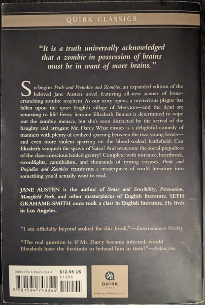 Pride and Prejudice and Zombies by Jane Austen and Seth Grahame-Smith