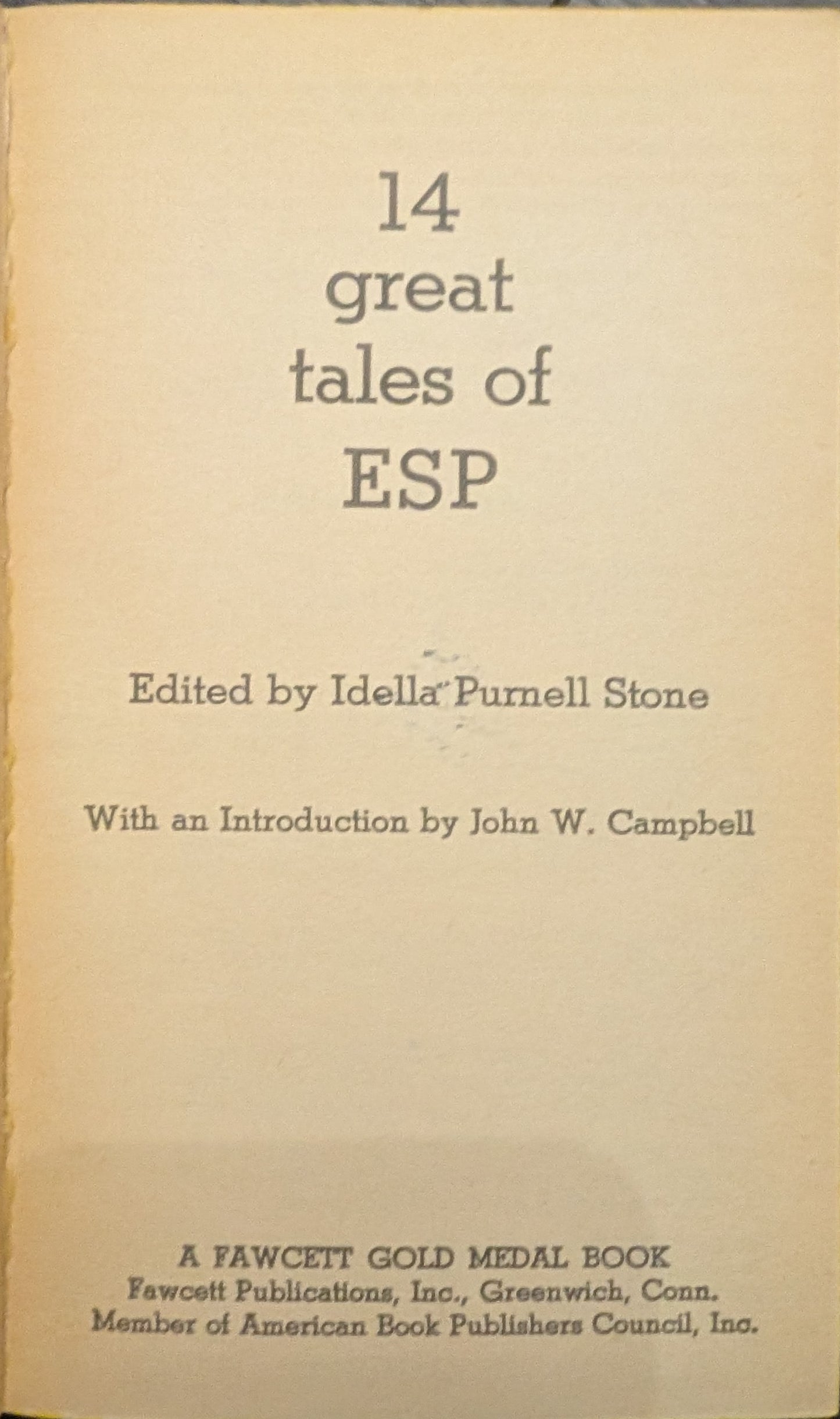 14 Great Tales of ESP edited by Idella Purnell Stone