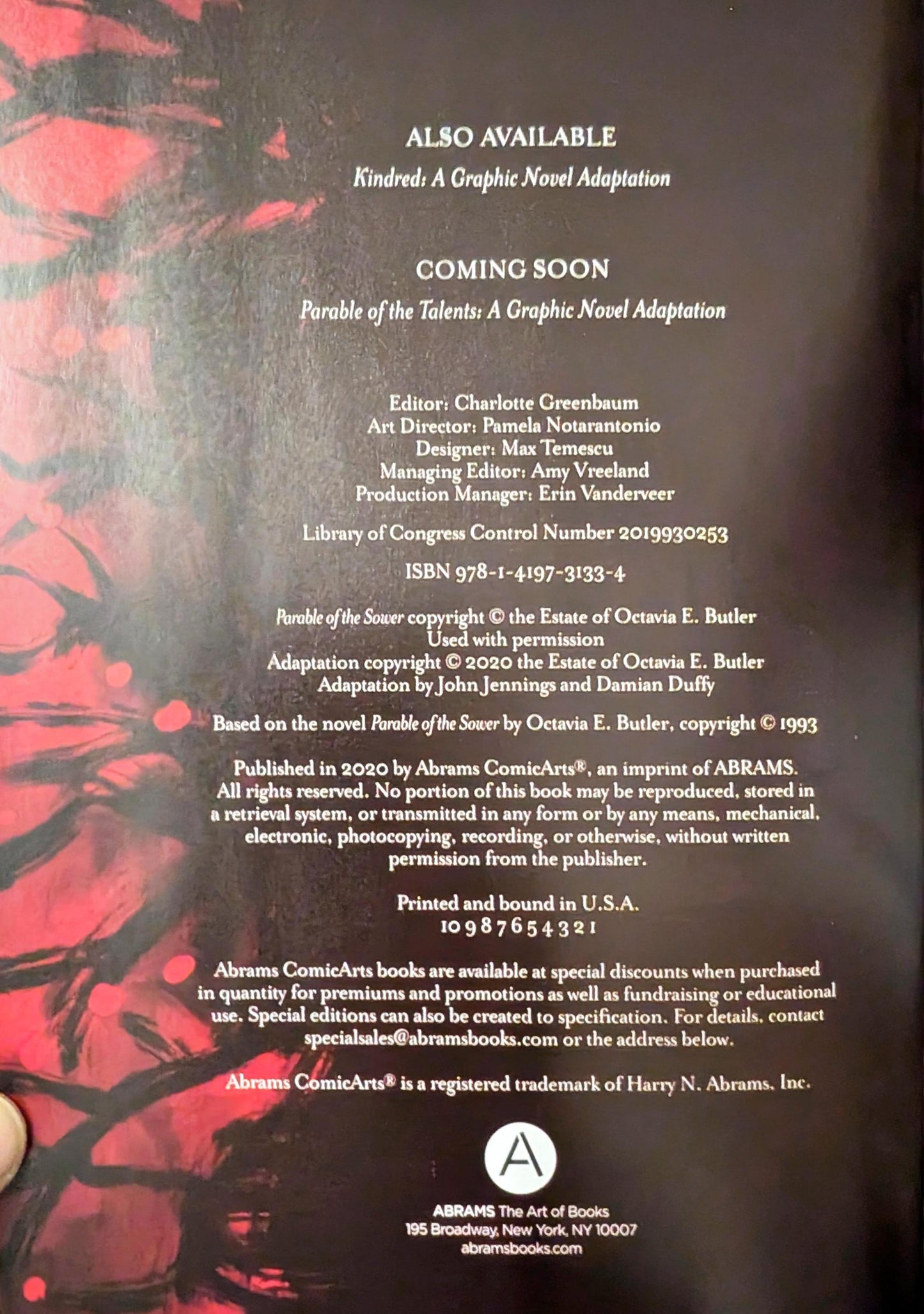 Parable of the Sower by Octavia E. Bulter Graphic Novel adaptation by Damian Duffy and John Jennings