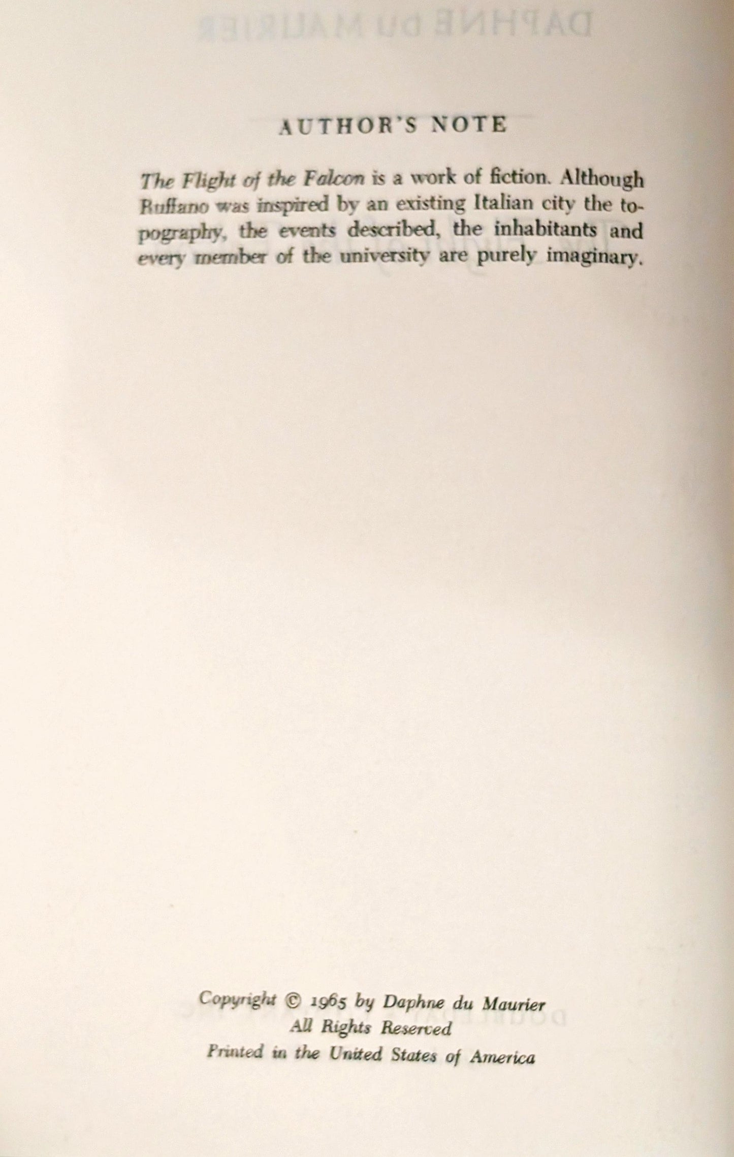 The Flight of the Falcon by Daphne Du Maurier