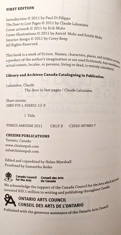 The Door to Lost Pages by Claude Lalumière