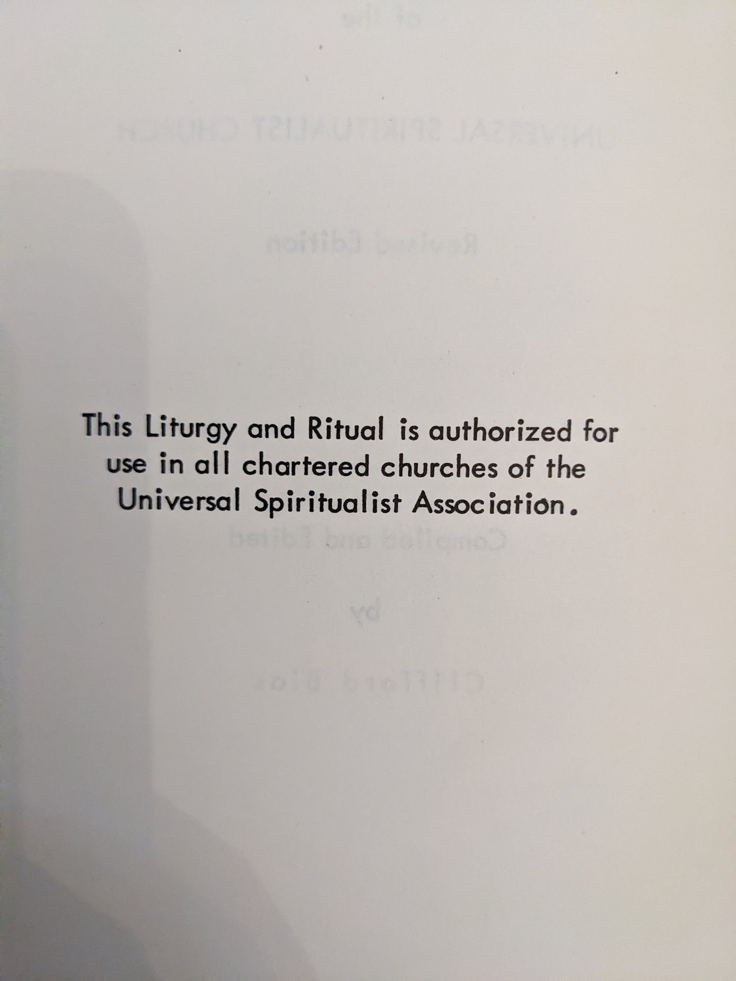 Universal Spiritualist Manual:  Revised Edition by Clifford Bias