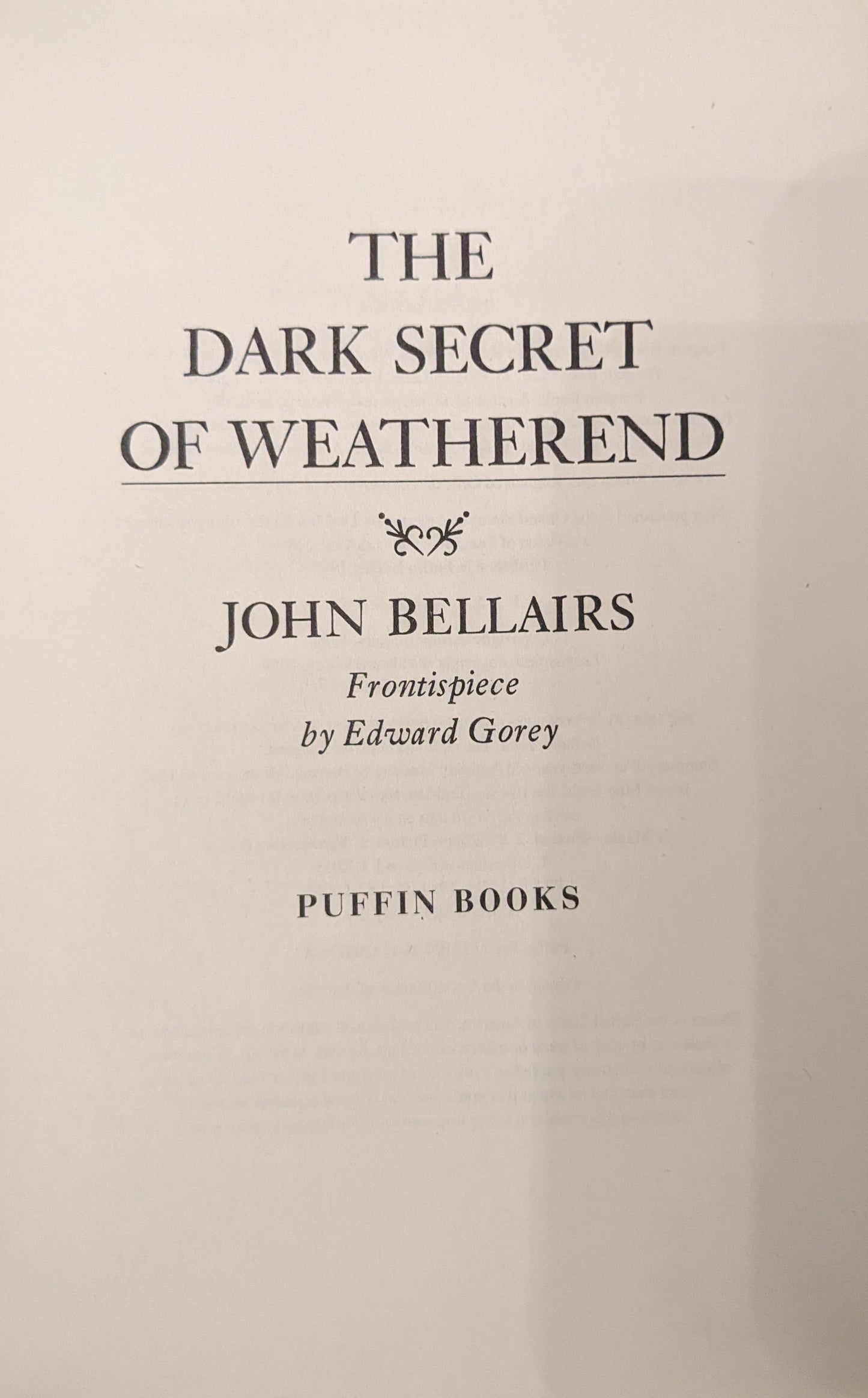 The Dark Secret of Weatherend by John Bellairs