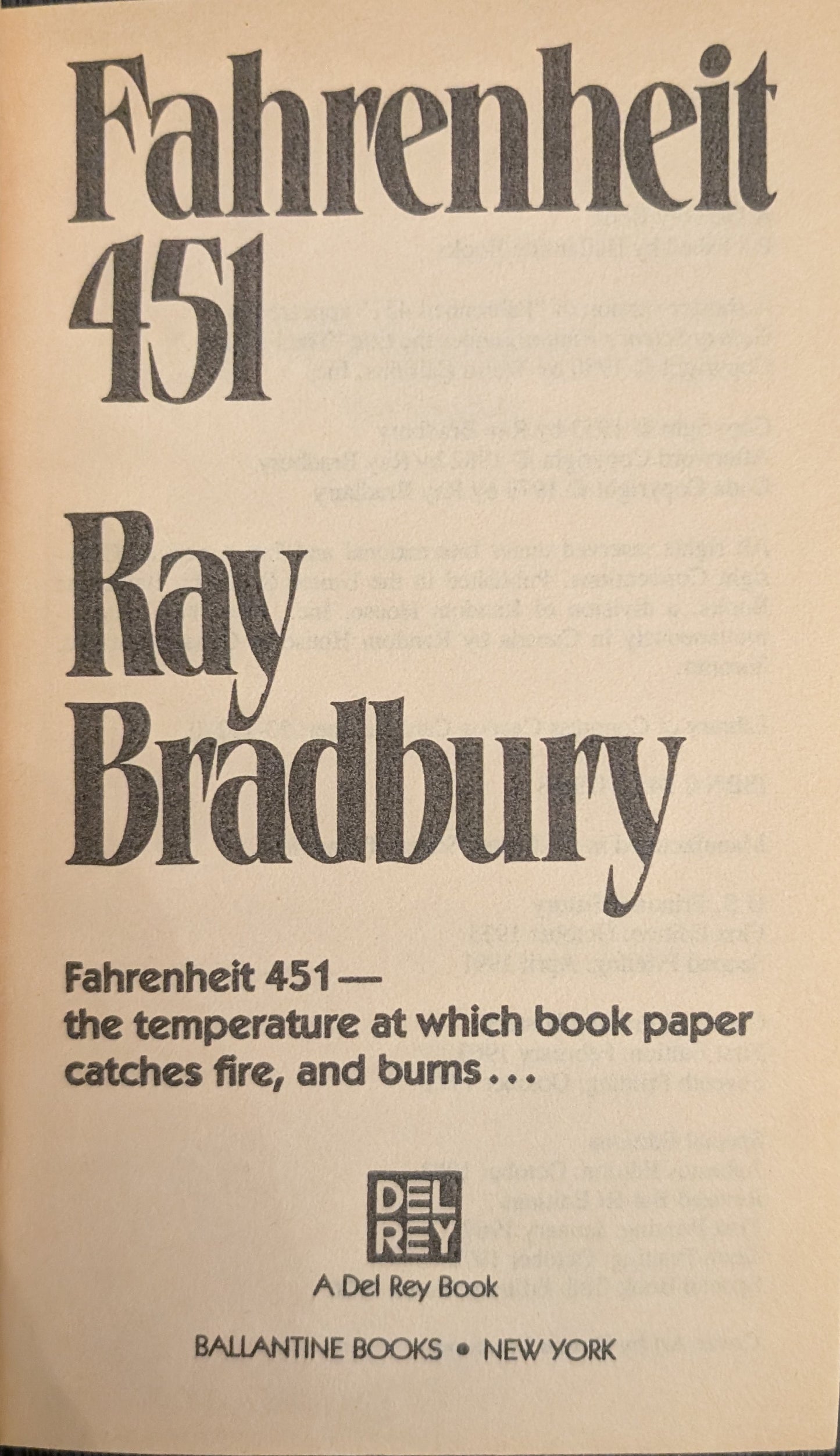 Fahrenheit 451 by Ray Bradbury