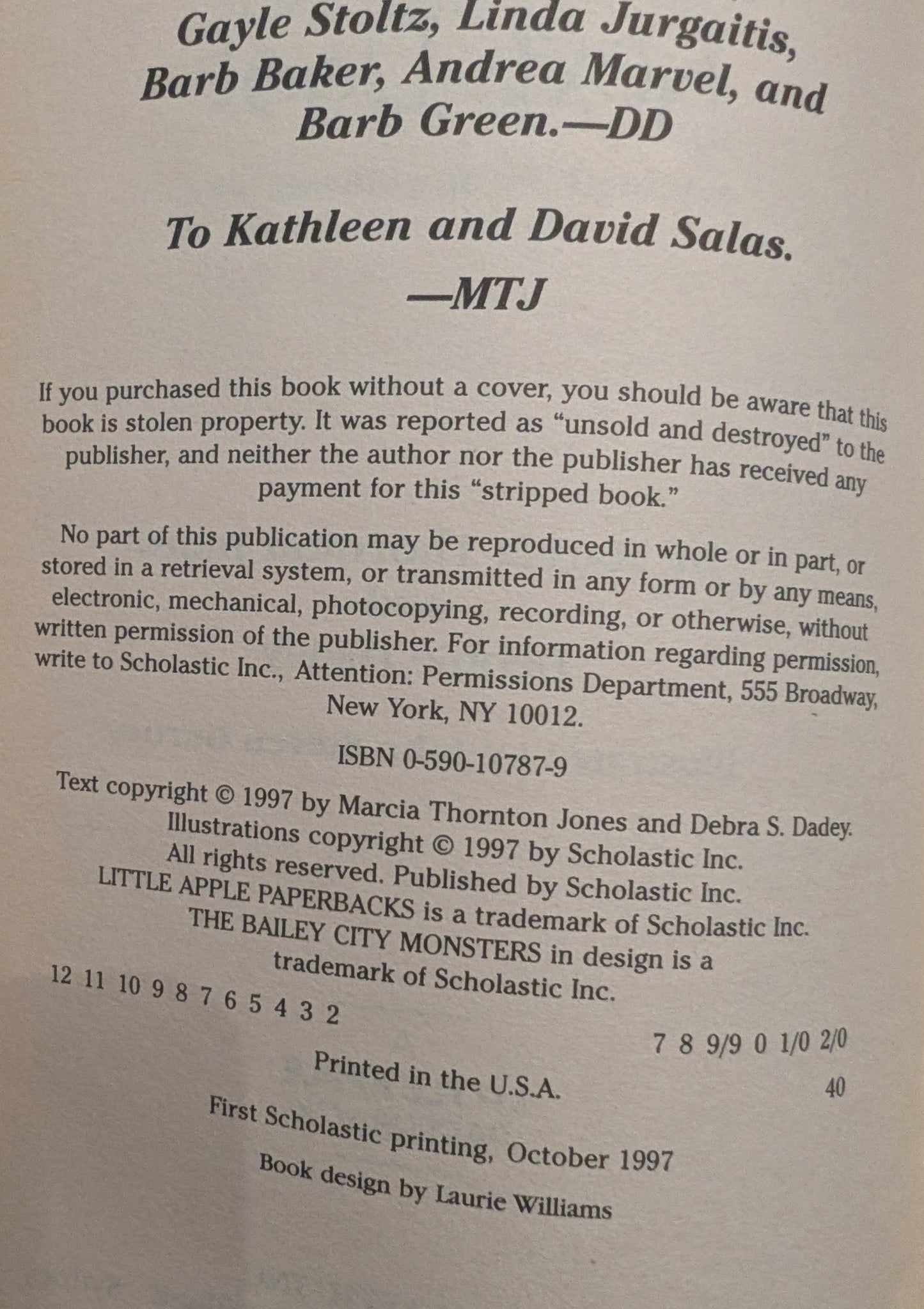 The Bailey City Monsters: The Monsters Next Door by Marcia Thornton Jones and Debbie Dadey