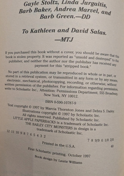 The Bailey City Monsters: The Monsters Next Door by Marcia Thornton Jones and Debbie Dadey