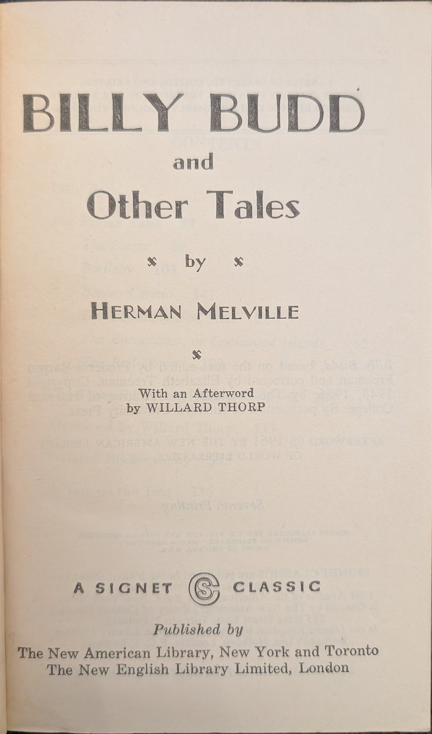 Billy Budd and Other Tales by Herman Melville