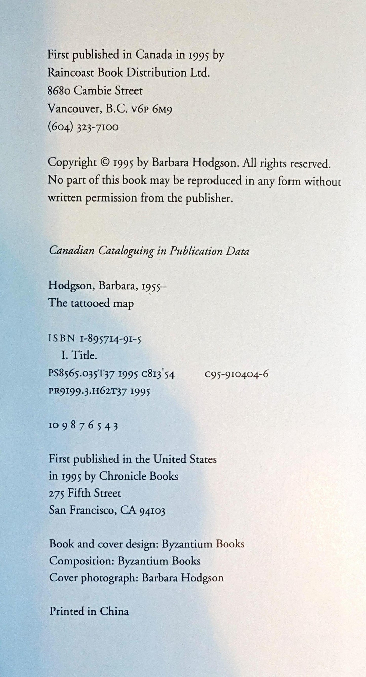 The Tattooed Map by Barbara Hodgson