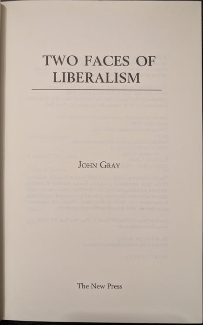 The Faces of Liberalism by John Gray