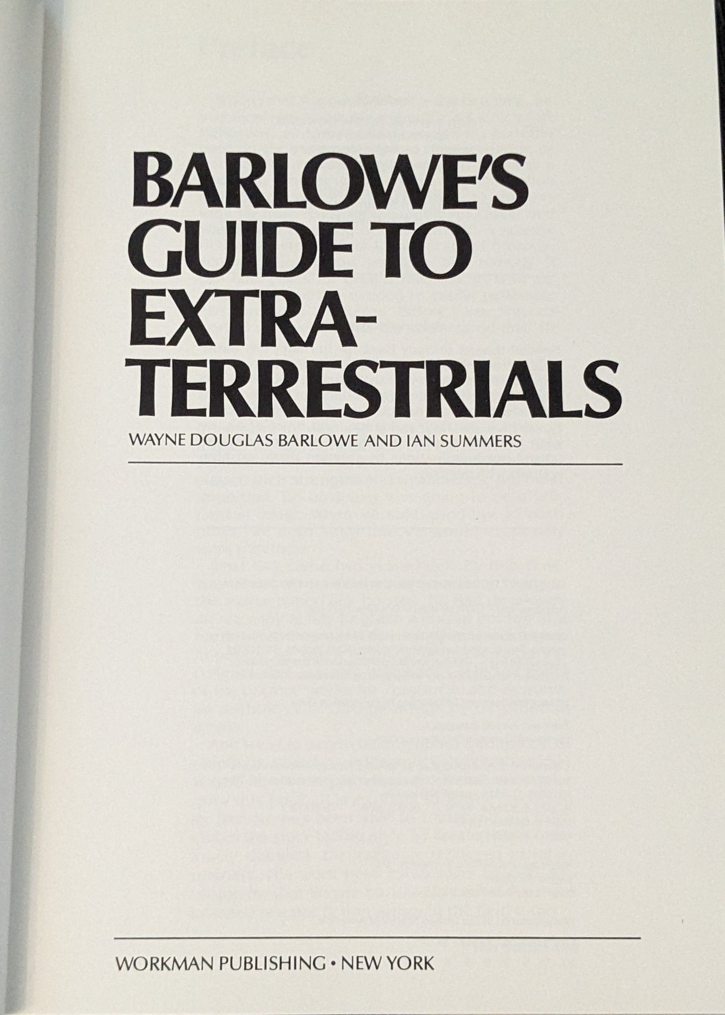 Barlowe's Guide To Extra-Terrestrials by Wayne Douglas Barlowe and Ian Summers