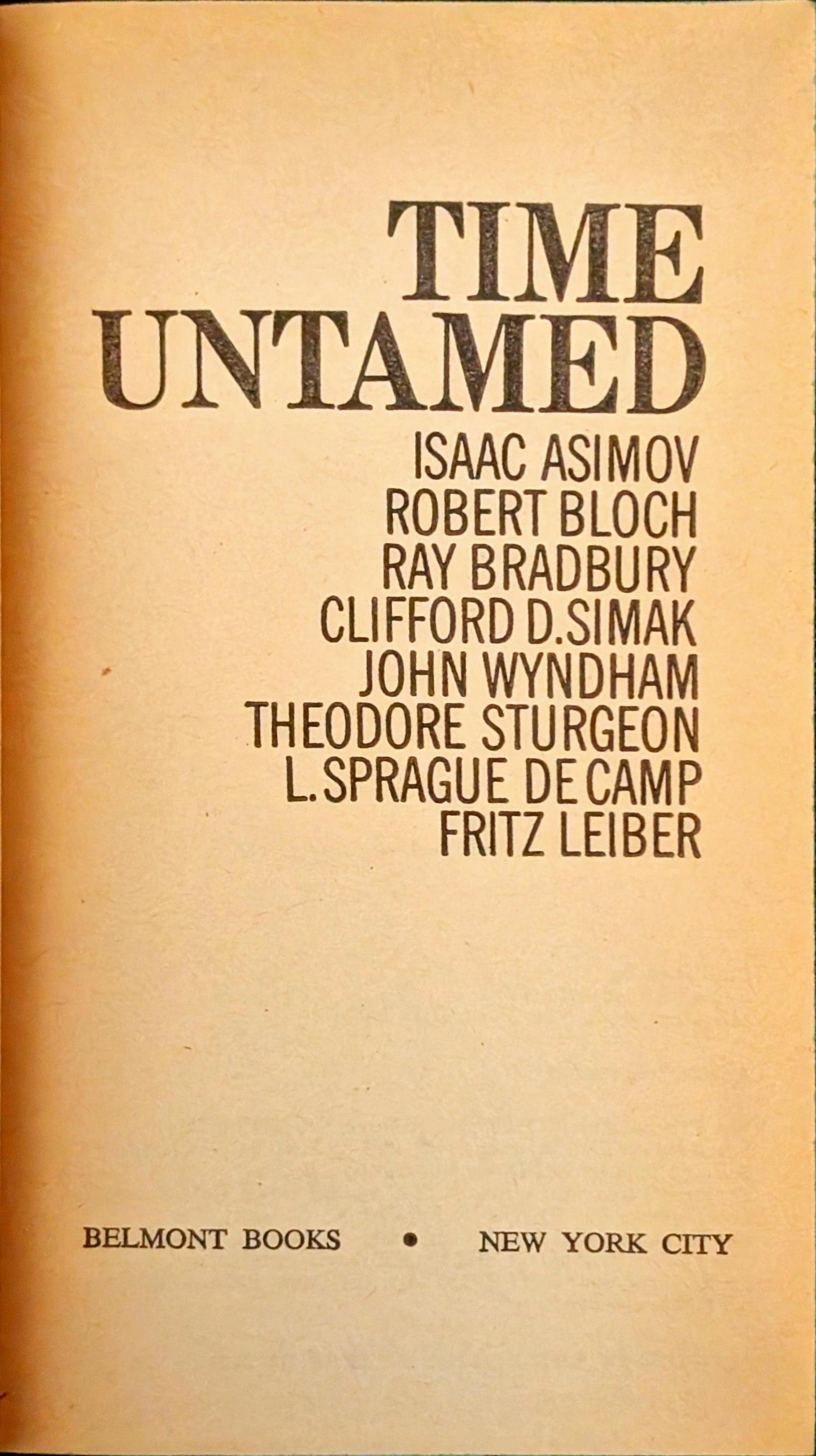 Time Untamed - Asimov, Bradbury, & Others