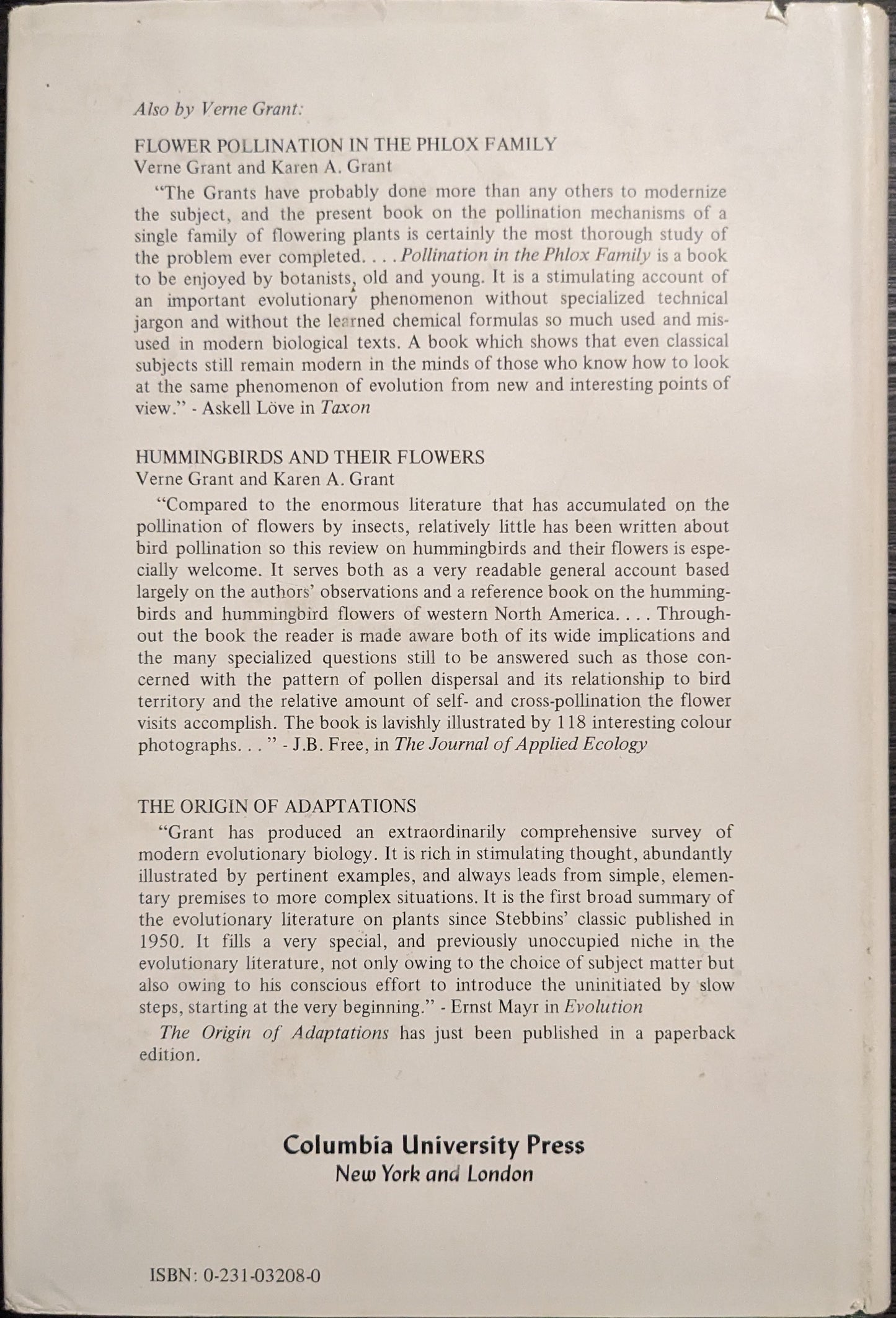 Plant Speciation by Verne Grant