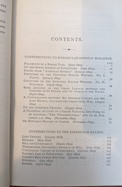 The Miscellaneous Writings and Speeches by Lord Macaulay