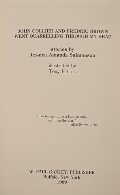 John Collier and Frederic Brown Went Quarrelling Through My Head by Jessica Amanda Salmonson